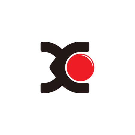letter xc simple geometric circle logo vectorのイラスト素材