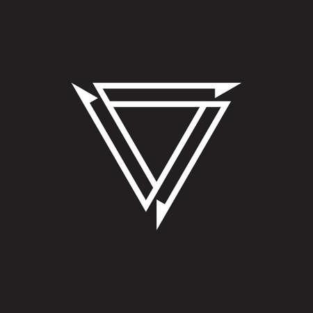 triangle arrow circle lines art geometric logo vectorのイラスト素材