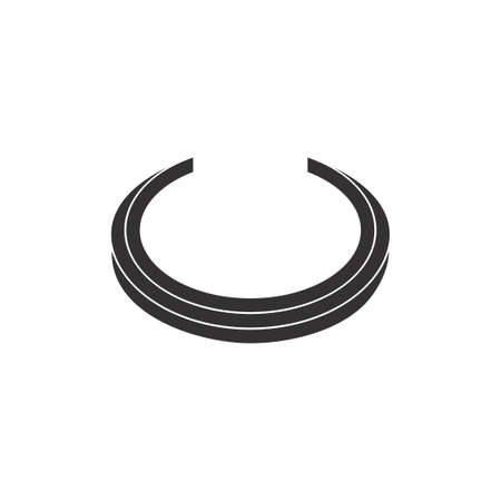 simple stripes circle logo vectorのイラスト素材