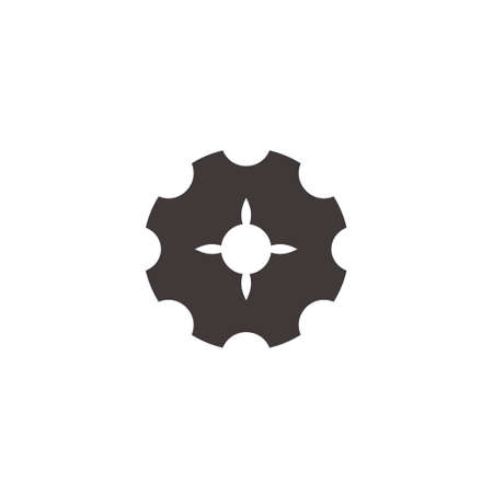 shine cog machine symbol, geometric design logo vectorのイラスト素材