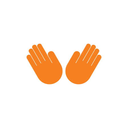 abstract hand palm hi shape care logoのイラスト素材