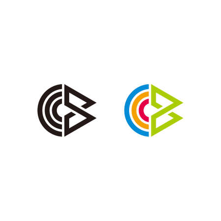 letters cb stripes geometric line design logo vectorのイラスト素材
