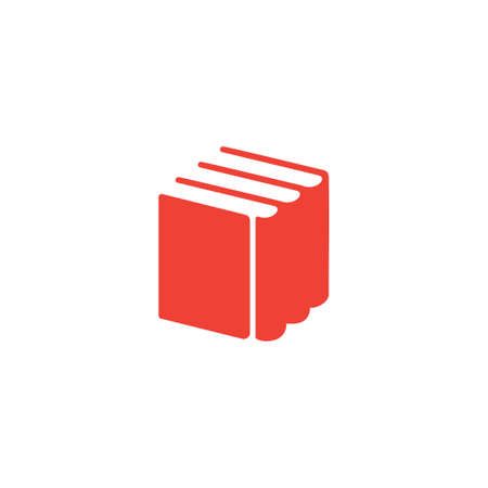 simple geometric book stack negative space symbol vectorのイラスト素材