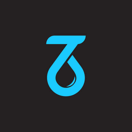 abstract number 7 drop water symbol logo vectorのイラスト素材