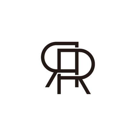 letter RR linked overlapping line geometric logo vectorのイラスト素材