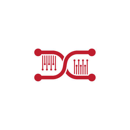 abstract letter sc science dna symbol logo vectorのイラスト素材