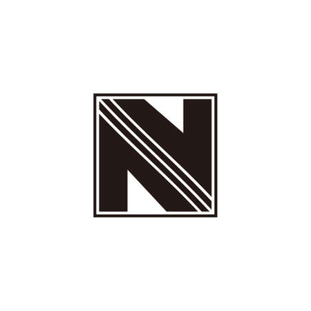 abstract letter n stripes square motion geometric logo vectorのイラスト素材