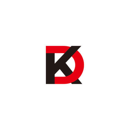 letter kd linked overlap colorful simple logo vectorのイラスト素材
