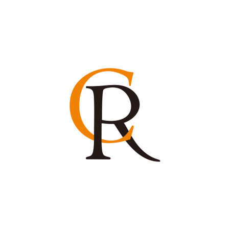 letter cr simple linked colorful design logo vectorのイラスト素材