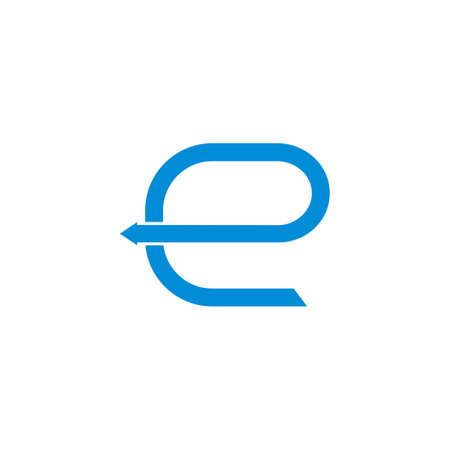 abstract letter e simple motion arrow geometric loop logo vectorのイラスト素材