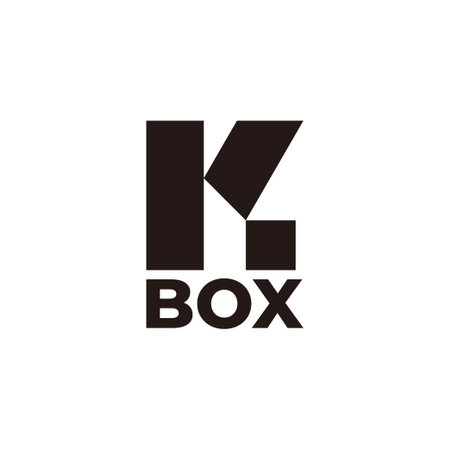 vector of letter k square box simple flat geometricのイラスト素材