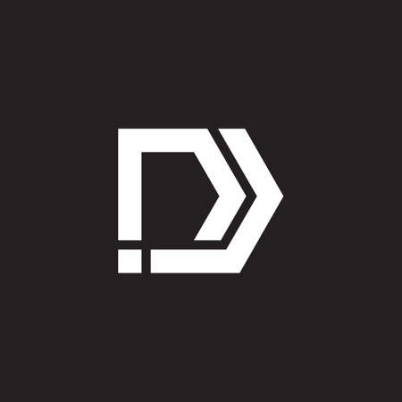 simple geometric stripes line letter dd logo vectorのイラスト素材