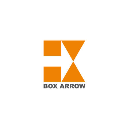 abstract letter ex box arrow motion geometric logo vectorのイラスト素材