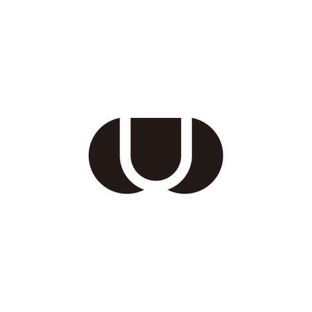 letter u curves simple negative space geometry logo vectorのイラスト素材