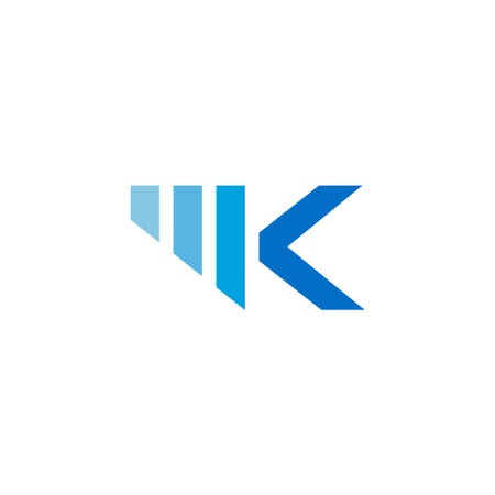 letter m k motion geometric logo vectorのイラスト素材