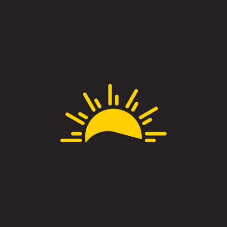 simple sun wavy design geometric shine logo vectorのイラスト素材
