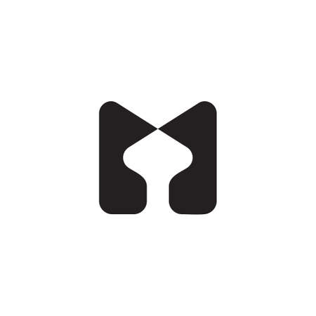 letter m curves geometric simplicity logo vectorのイラスト素材