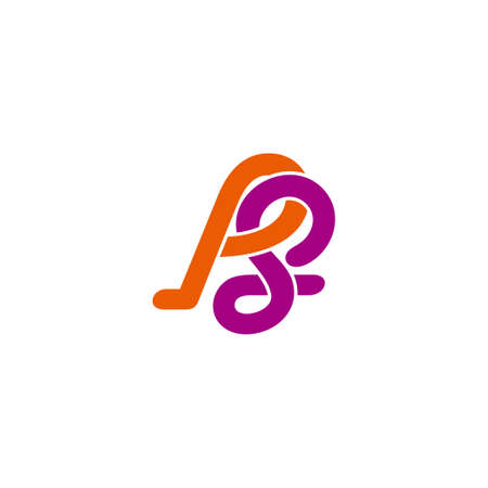 letter ps linked curves colorful line logo vectorのイラスト素材