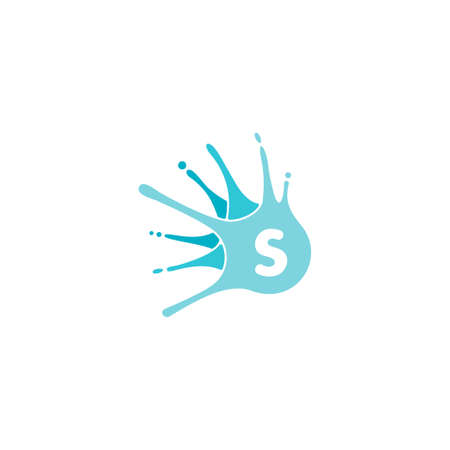 letter s splash water gradient colors logo vectorのイラスト素材