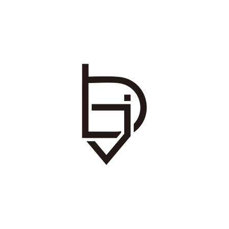 letter bj lowercase simple geometric logo vectorのイラスト素材