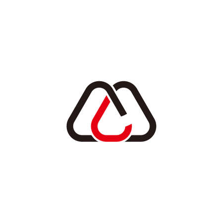 letter ml simple geometric line colorful logo vectorのイラスト素材