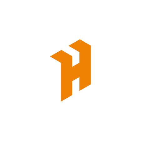letter h simple 3d line logo vectorのイラスト素材