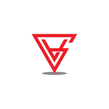 abstract letter gv triangle line geometric design logo vectorのイラスト素材
