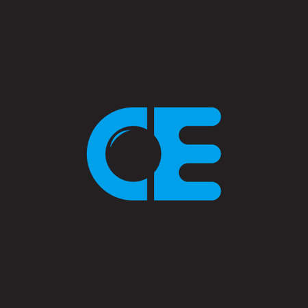 letter ce simple geometric glass design logo vectorのイラスト素材