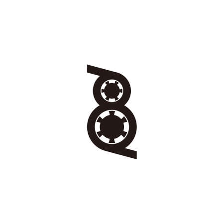 number 8 wheels tires belt symbol logo vectorのイラスト素材