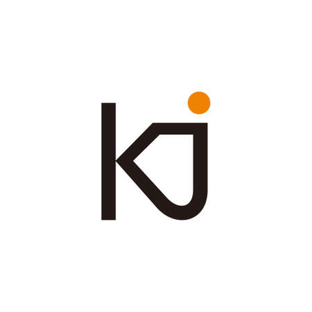 letter kj linked simple colorful geometric design logo vectorのイラスト素材