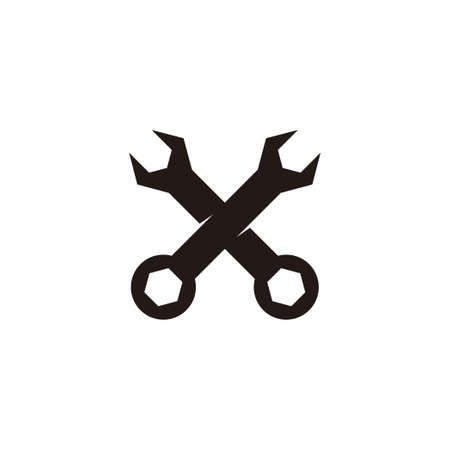 letters x wrench services symbol logo vectorのイラスト素材