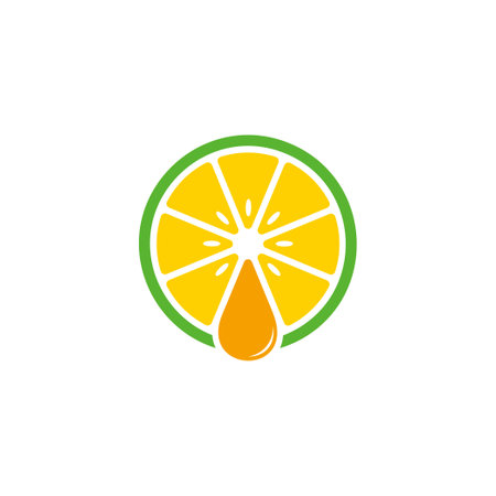 lemon water drop symbol geometric colorful  vectorのイラスト素材