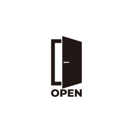open symbol door simple geometric design vectorのイラスト素材