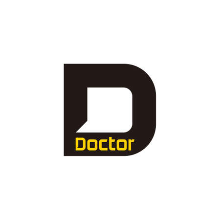 letter d doctor talk symbol logo vectorのイラスト素材