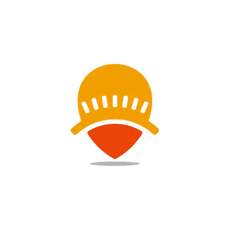 sun shine pin location symbol logo vectorのイラスト素材