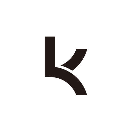 letter lk kl simple curves line geometric logo vectorのイラスト素材