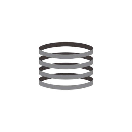 3d flat motions rings shadow metal symbol decoration vectorのイラスト素材