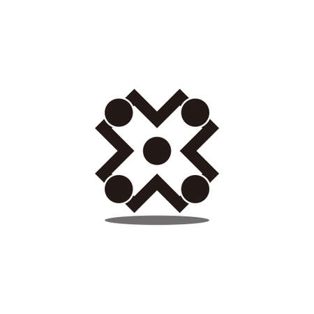 letter x simple geometric dots line logo vectorのイラスト素材
