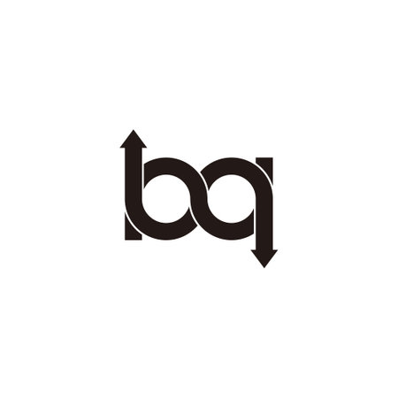 letter bq opposite arrows infinity line logo vectorのイラスト素材