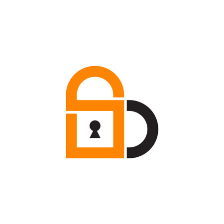 letter s padlock symbol simple logo vectorのイラスト素材