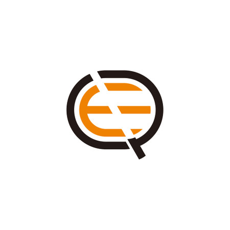 letter eq slice motion geometric logo vectorのイラスト素材