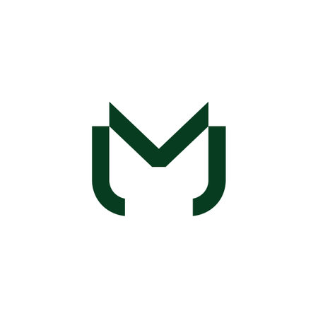 letter mj simple geometric logo design vectorのイラスト素材