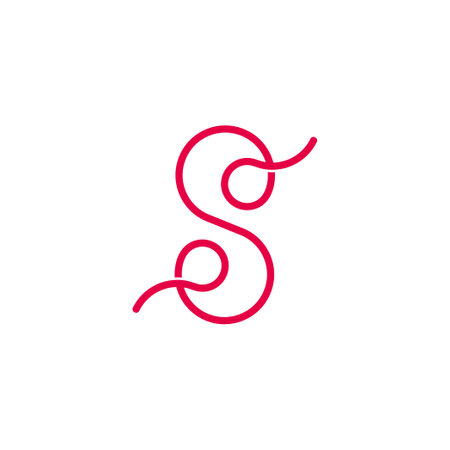letter s loop thread linear logo vectorのイラスト素材