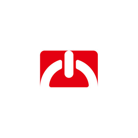 power button abstract negative space logo vectorのイラスト素材