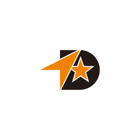 letter d star arrow simple geometric logo vectorのイラスト素材