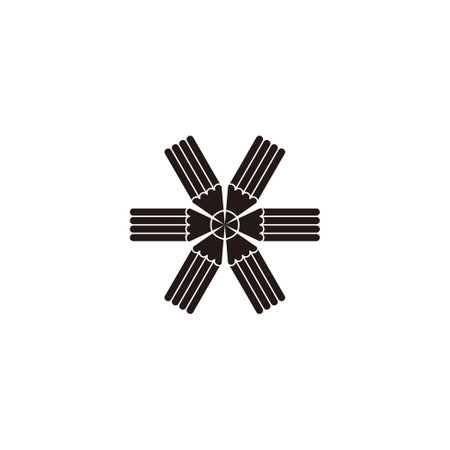 pencil stripes ribbon simple geometric logo vectorのイラスト素材