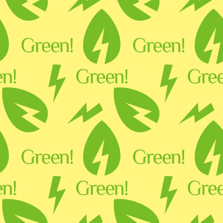 green leaf energy seamless background vectorのイラスト素材