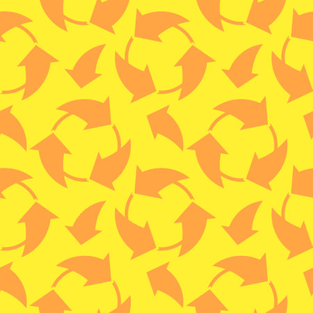yellow arrows rotate seamless background vectorのイラスト素材
