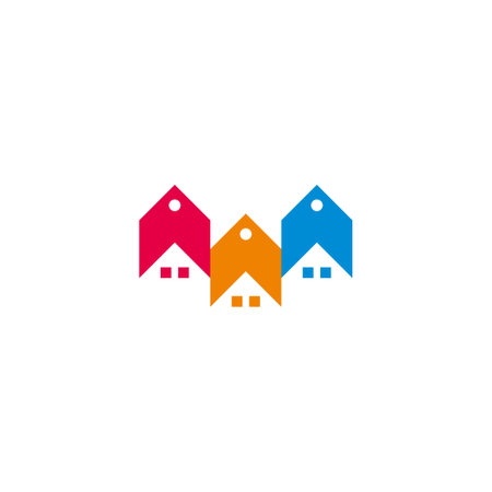 colorful home price tag simple logo vectorのイラスト素材