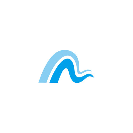 letter m abstract blue waves wavy logo vectorのイラスト素材
